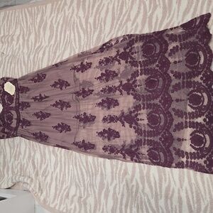 Altar'd State Plum Embroidered Maxi Dress